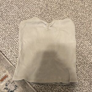 EARTHBOUND Ribbed Strapless Tube Top in Sage